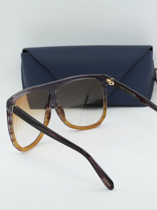 Loewe LW40001I 83V Filipa Square Sunglasses – Purple to Orange \\ Light Brown main image 8